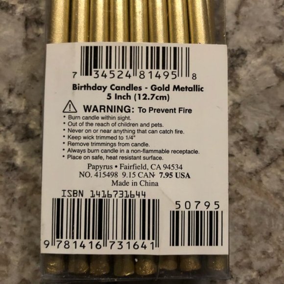 5 inch Tall gold metallic candles - Picture 4 of 6